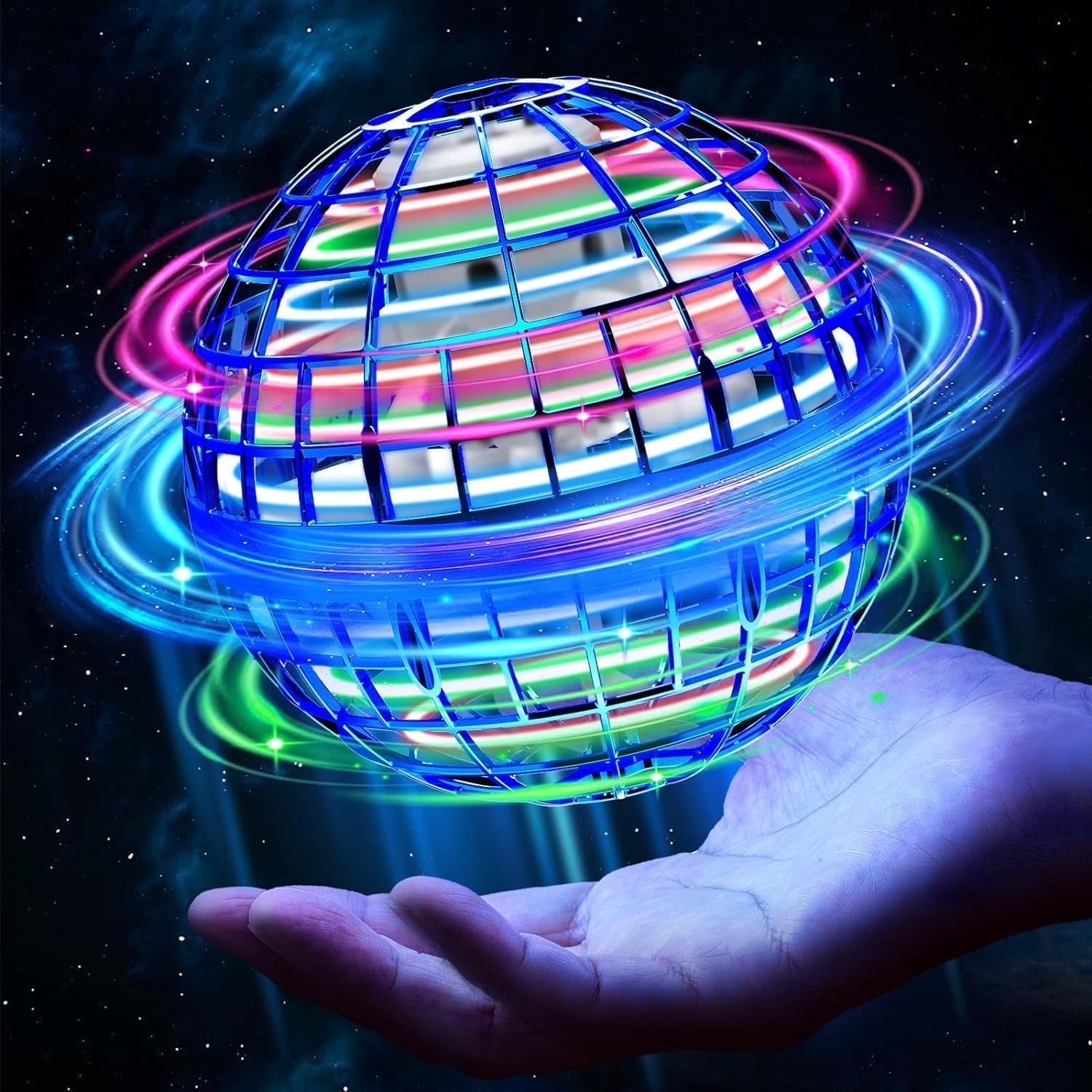 Flying Ball Toys, Hover Orb, New Upgraded Magic Controller Mini Drone Brings Magic into Reality, Hand Operated Drones RGB Lights Spinner 360 Rotating Spinning UFO for Kids Adults