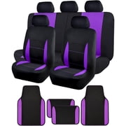 Flying Banner Car Seat Covers Front Seats Rear Bench Polyester car seat Protectors Easy installations Rear Bench Split Classic Man Lady Truck (Full Set - Low Ba