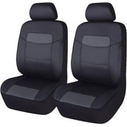 Flying Banner Car Seat Covers Protectors Full Set Synthetic Leather Front Pair Black