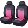 thumbnail image 1 of Flying Banner Car Seat Covers Protectors Full Set Synthetic Leather Front Pair Pink, 1 of 6
