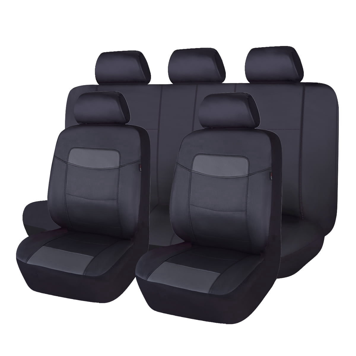 Flying Banner Car Seat Covers Protectors Full Set Synthetic Leather Full Set Black