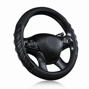 Flying Banner Car Steering Wheel Cover Faux Leather Massage Universal Fit 3D Honeycomb Hole Anti-Slip Sporty 15 inches (Red & Black)