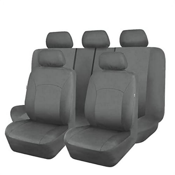 Flying Banner Classic Gray Polyester Airbag Compatible Installations Front Rear Seat Covers 4 Pieces