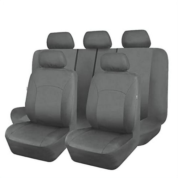 Flying Banner Classic Gray Polyester Airbag Compatible Installations Front Rear Seat Covers 4 Pieces