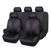 Flying Banner Universal Full Set Washable Car Seat Covers for Car Truck SUV Van Solid Black