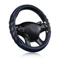 thumbnail image 1 of Flying Banner car Steering Wheel Cover Faux Leather Massage Universal fit 3D Honeycomb Hole Anti-Slip Sporty 15 inches (Blue Black), 1 of 6