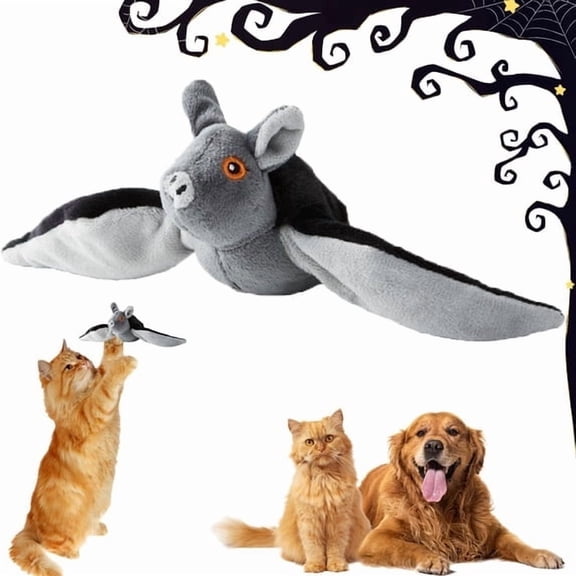 Flying Bat for Cats and Dogs, 1 Pcs Interactive Flapping Wings Pet , Touch Activated Chirping, Rechargeable Indoor Play for Kittens Puppies Small Pets