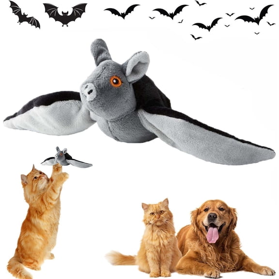 Flying Bat Dog Cat Toy, Flying Bat Toy for Cats 1PCS Flapping Bat Toy with Chirping Engages Cats and Dogs,Mimics Real Flying Motion,Flapping Wings Interactive Pet Toy