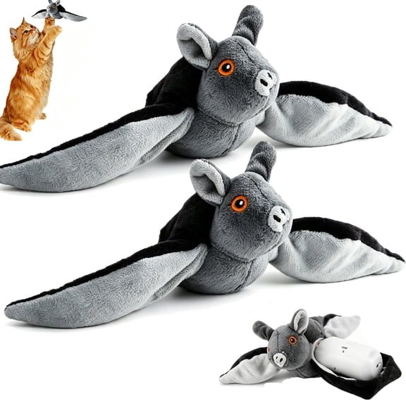 Flying Bat Dog Toy, 3 Play Modes, Detachable USB Rechargeable Core, Interactive Flapping Wings Pet Toy with Sound for Cats & Dogs