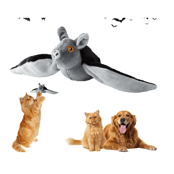 Flying Bat Dog Toy,Flying Bat Toy for Dogs & Cats, 1PCS | Flapping Bat Toy with Chirping Engages Cats and Dogs,Mimics Real Flying Motion,Flapping Wings Interactive Pet Toy