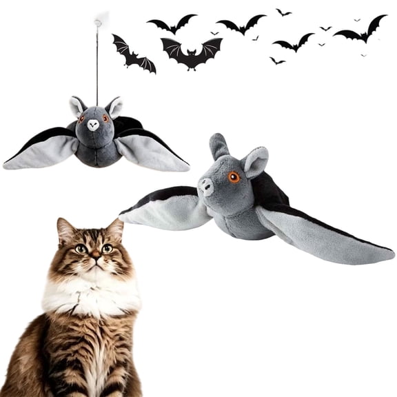 Flying Bat Dog Toy, Flying Bat Toy for Dogs, USB-Rechargeable Interactive Cat Toy with Flapping Wings and Chirping Sounds
