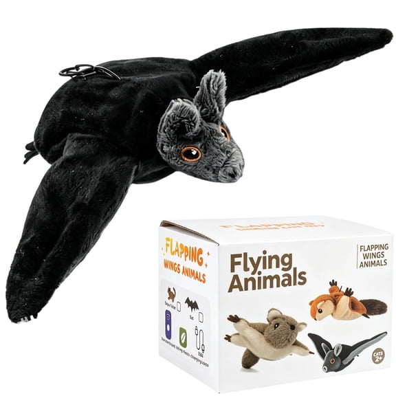 Flying Bat Dog Toy, Halloween Interactive Flapping Plush Toy Motion Activated Rechargeable Pet Toy for Small Medium Dogs