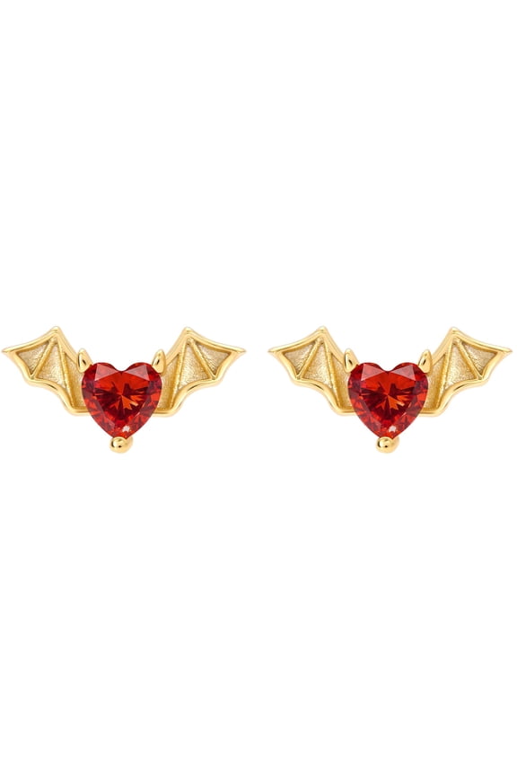 Flying Bat Flat Back Earrings for Women Sterling Silver 16g Cartilage Helix Lobe Body Piercing Stud Ginger Lyne
