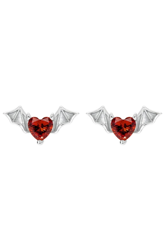 Flying Bat Flat Back Earrings for Women Sterling Silver 16g Cartilage Helix Lobe Body Piercing Stud Ginger Lyne