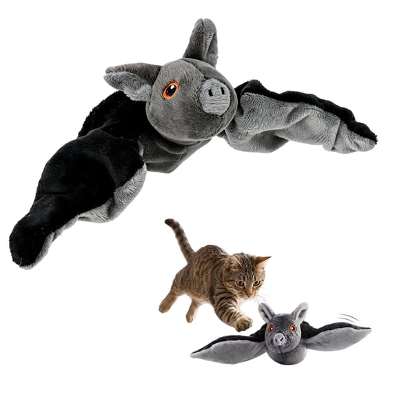 Flying Bat Interactive Pet Toy, Flapping Wings with Chirping Sounds & USB Rechargeable, for Indoor Cats, Small Dogs, Halloween Fun & Daily Play