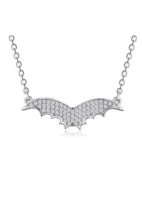 Flying Bat Pendant Chain Necklace for Women Clear CZ Ginger Lyne Collection