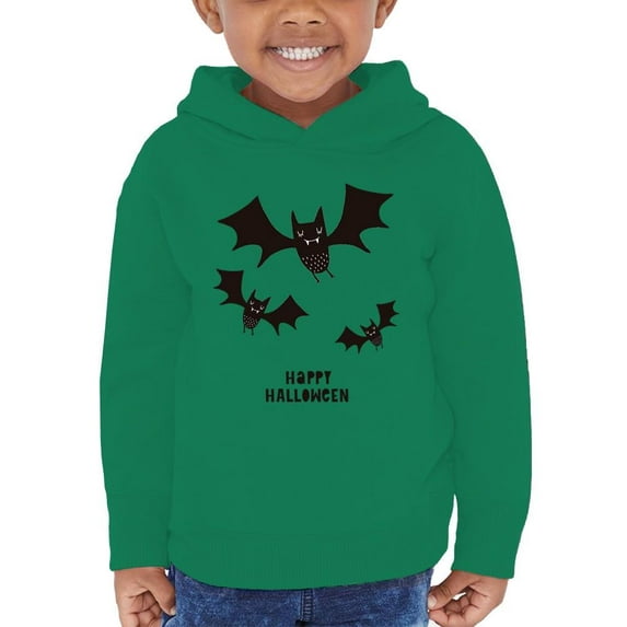 Flying Bats Happy Halloween Hoodie Toddler -Image by Shutterstock, 4 Toddler