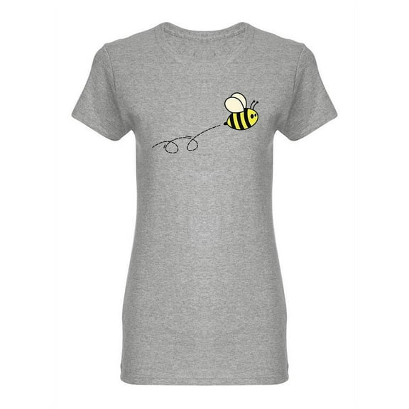 Flying Bee And Dotted Line T-Shirt Women -Image by Shutterstock, Female Medium