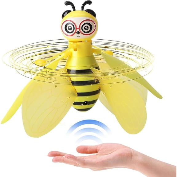 Flying Bee Toys for Beginners, Intelligent Induction, Automatic Power Off Protection, Cute Flying Dolls with Lights