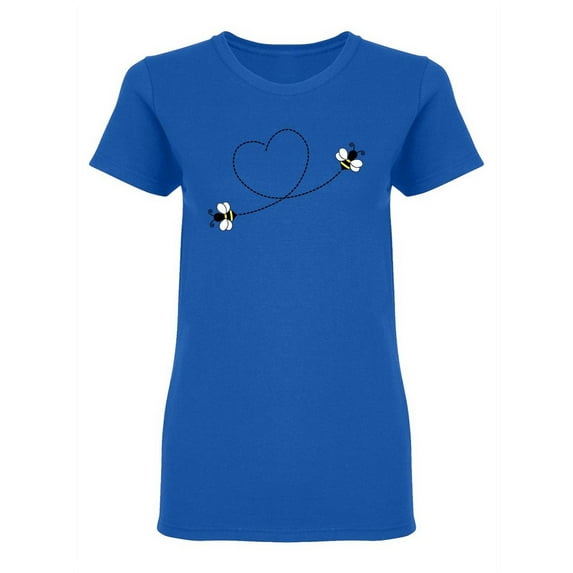 Flying Bees Shaped Heart Shaped T-Shirt Women -Image by Shutterstock, Female Small