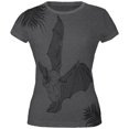 thumbnail image 1 of Flying Big-eared Bat Palm All Over Dark Heather Juniors Soft T-Shirt, 1 of 1