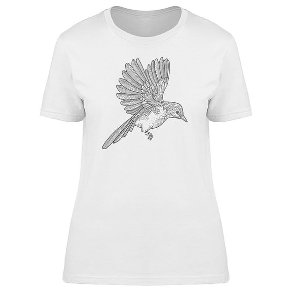 Flying Bird Caricature T-Shirt Women -Image by Shutterstock, Female Large
