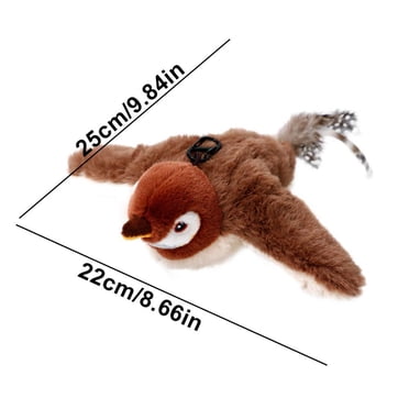 LIFLIX Rechargeable Flapping Bird Cat Toy - Realistic Sparrow With Sound & Catnip, Interactive Toy