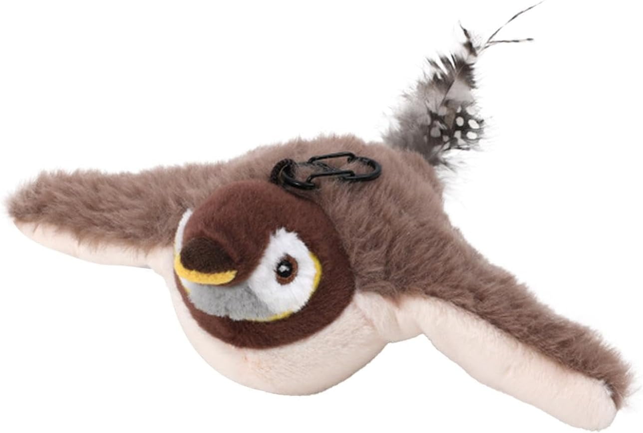 Flying Bird Cat Toy - Interactive Chirping Bird Toy with Flapping Wings, USB Rechargeable Simulated Sparrow Cat Toy for Indoor Cats, 2025 New Interactive Cat Toys