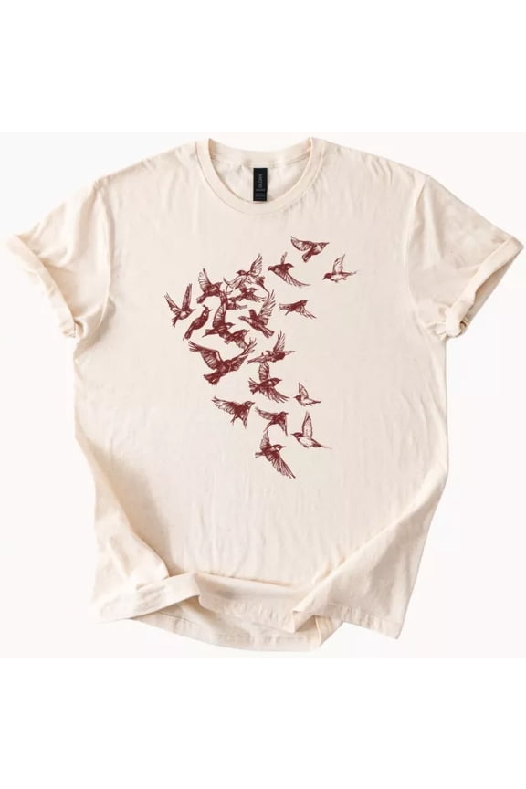 Flying Birds Shirt Unisex Graphic T Shirt Bird Lover Tee Nature Design Top