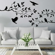 Flying Birds Tree Branches Wall Sticker, Art Decal Poster For Home Bedroom, Diy Mural Decor Decoration