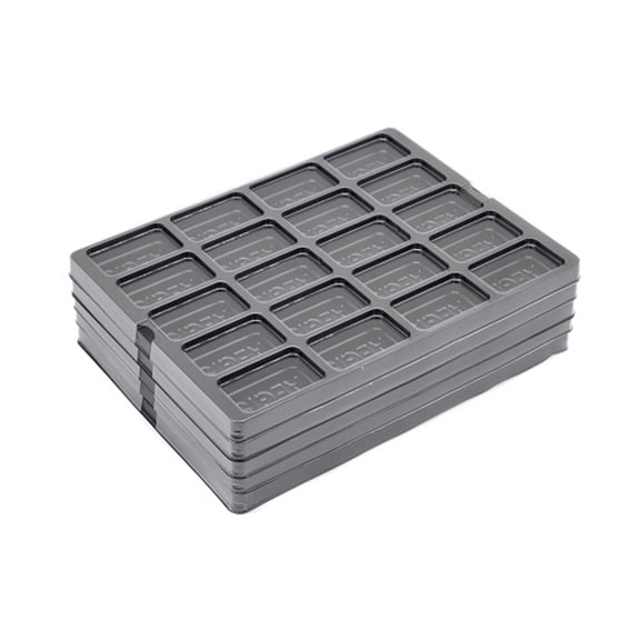 Flying Buffalo Game Piece Counter Trays (5-Pack); War Game and Board Game Storage Sorting Organizers, Playthos Collection