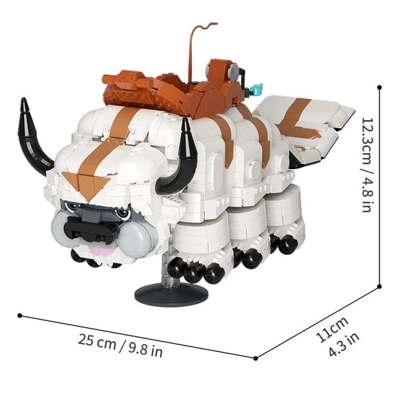 Flying Bull Model Appa Building Blocks Set Animation Movie Flying Bison Mount Bricks Building Blocks Toys Ornaments Kids Gift