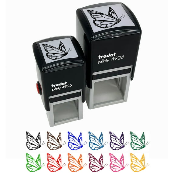Flying Butterfly Self-Inking Rubber Stamp Ink Stamper - Lime Green Ink - Small 1 Inch