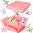 thumbnail image 1 of Flying Butterfly Surprise Box, Vibrant Color 8 Pcs Magic Wind Up Butterflies with Raffia Ribbon Set, For Birthday Party Proposal Wedding Anniversary Gift Exchange Decorations, 1 of 5