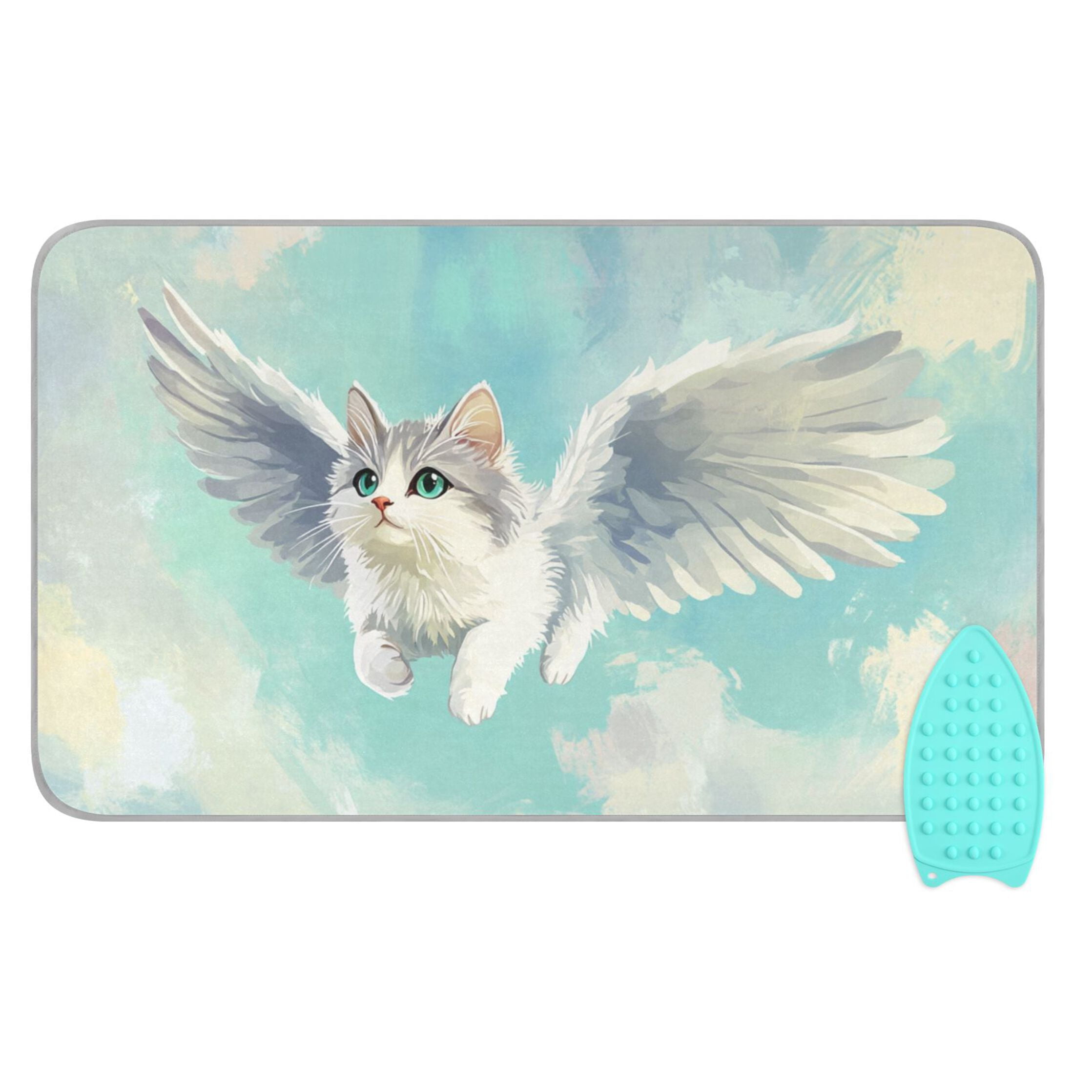 Flying Cat Ironing Board Covers Heat Resistant Ironing Pad Mat Portable for Travel Washer Dryer Table