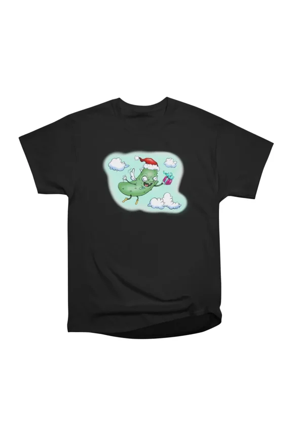 Flying Christmas Pickle T-Shirt Tee Gift For Him Merch For Her Apparel For Friend