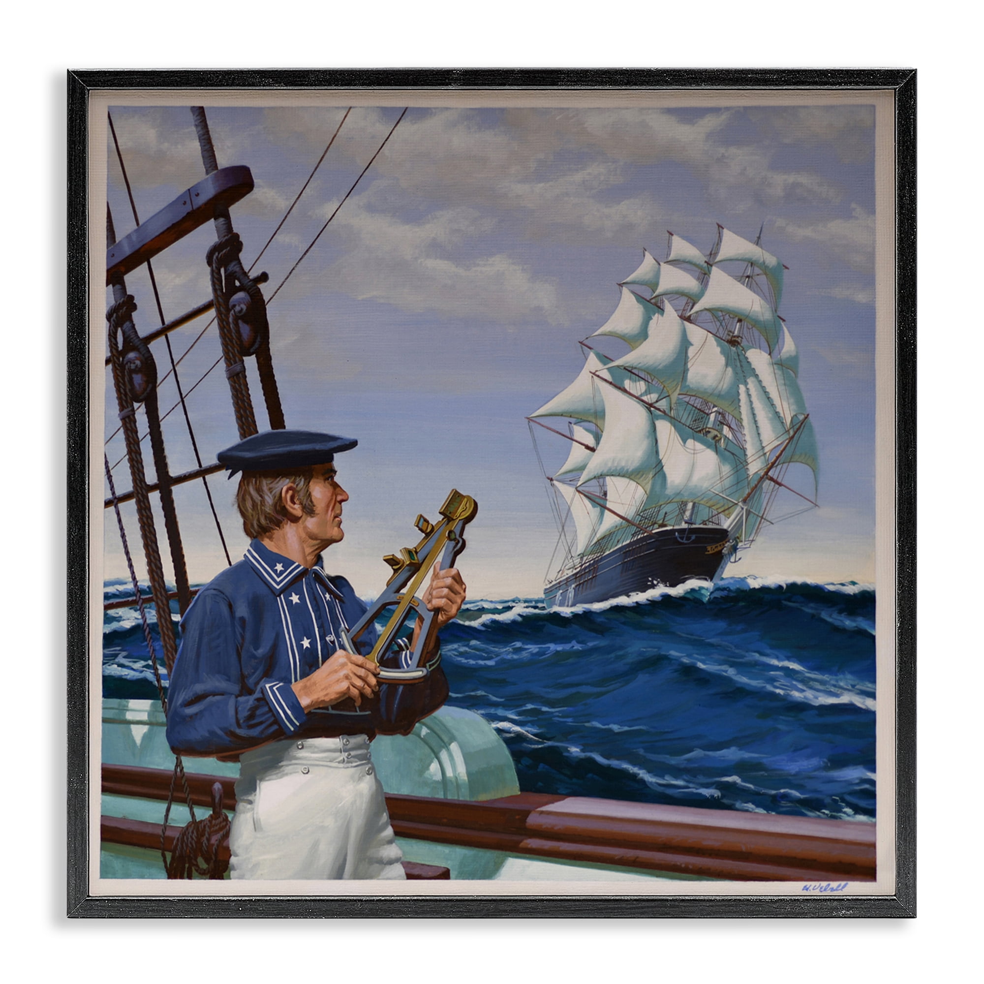 Flying Cloud Sailing Ship Black Framed Giclee Art, design by Wind River Studios