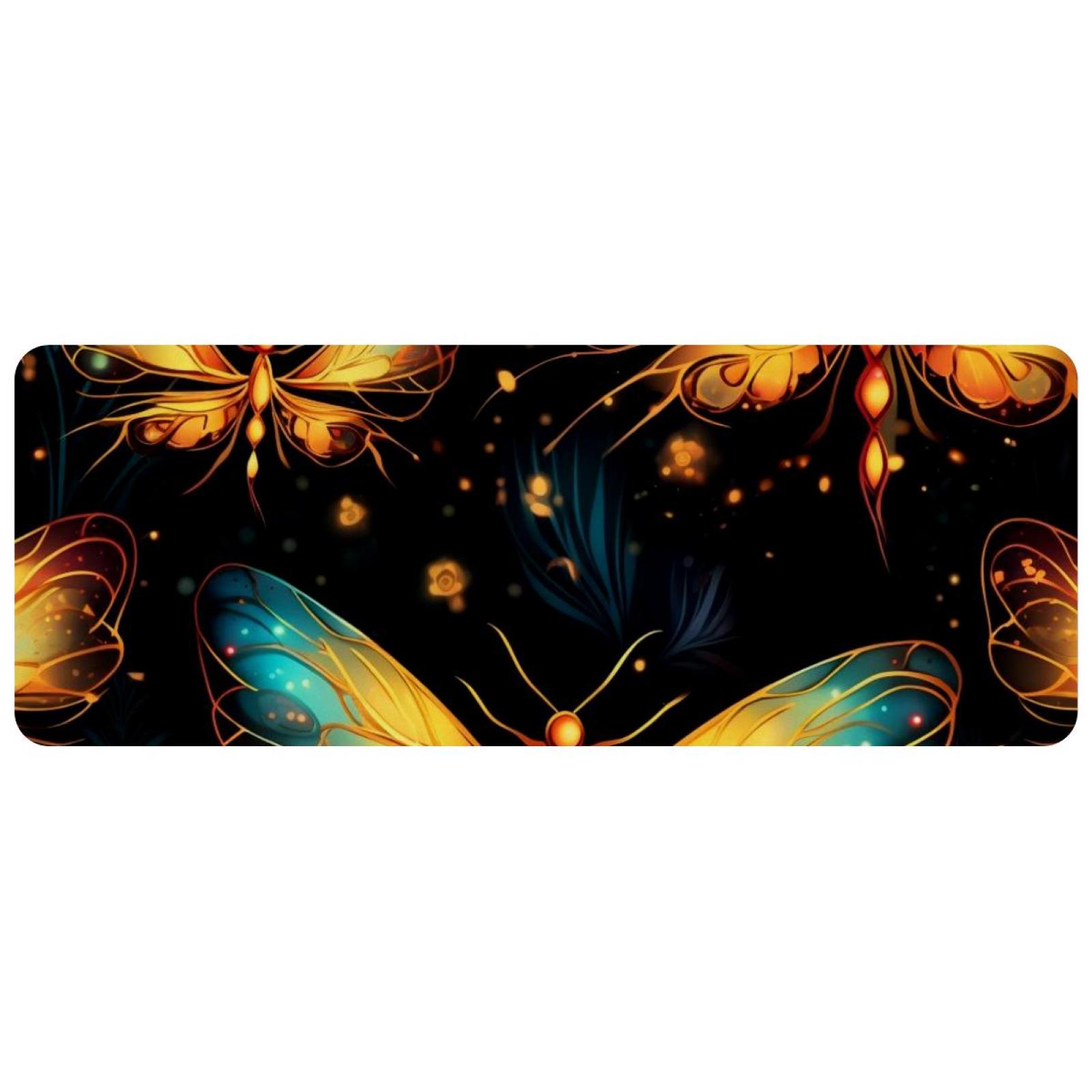 Flying Colorful Firefly Forest Pattern Large Mouse Pad, Extended Large ...