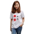 thumbnail image 1 of Flying Crane Bird Printed 100% Cotton V-Neck Short Sleeves Tee Shirt WTS_16 S, 1 of 1