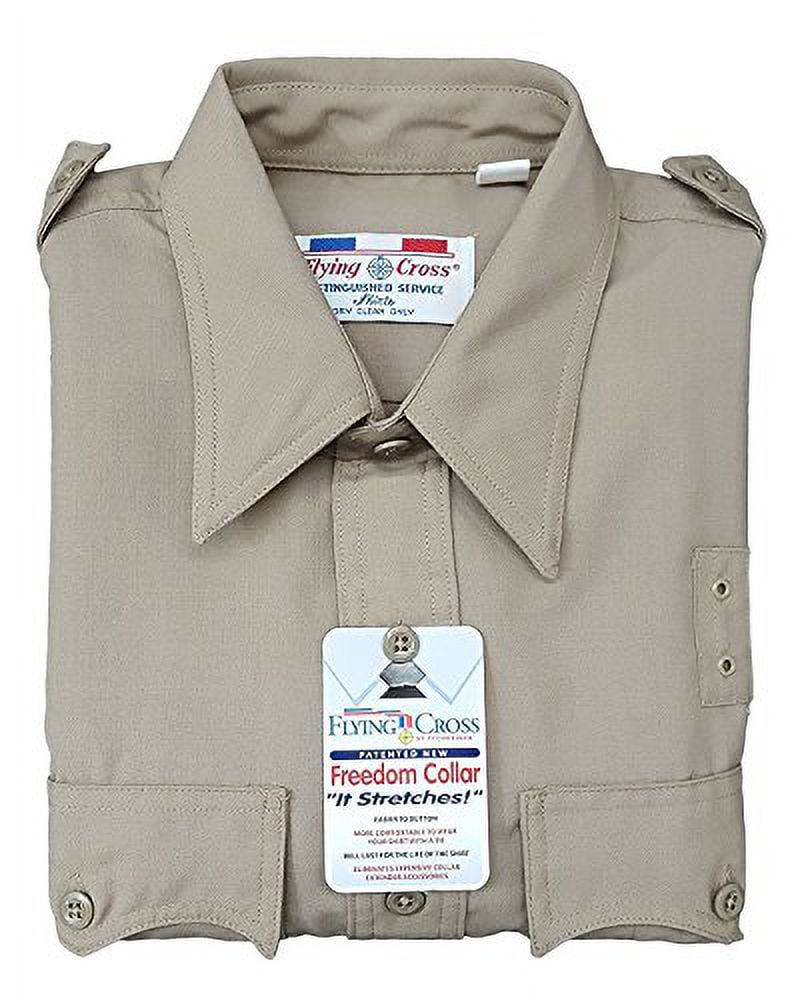 flying cross dress shirt Flying Cross Men Command Power Stretch Short Sleeve Shirt with Zipper White