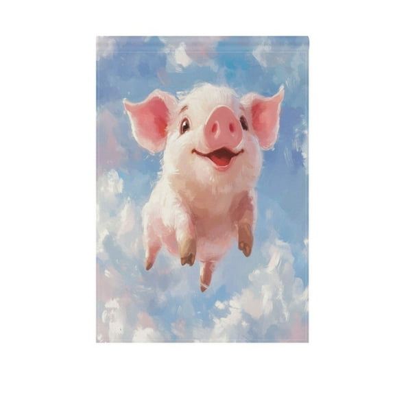 Flying Cute Pig Garden Flag Double Sided Outdoor Banners Yard Flags for Garden Home Holiday Decorations