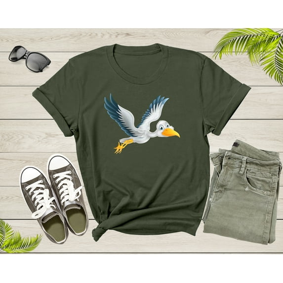 Flying Cute White Stork Bird Animal Migratory Family Bird T-shirt Stork Shirt Bird Lover Shirt Shoebill Stork Shirt Shoebill Stork Gift
