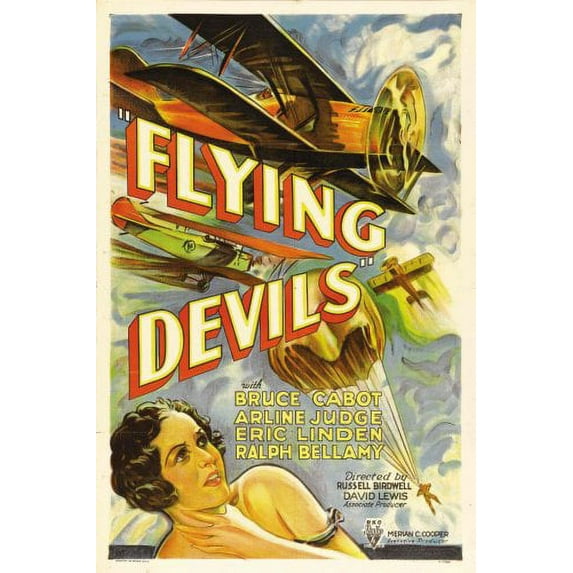 Flying Devils Movie poster Metal Sign 8inx 12in Print on Metal 8x12 Square Adults Z Posters