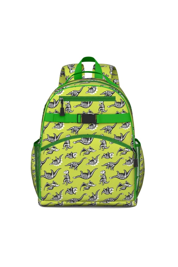 Flying Dinosaur Students Backpack Featuring Cute Cartoon Dino and Artistic Watercolor Nature Design