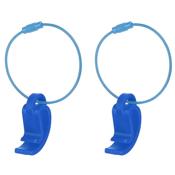 Flying Disc Clip with Wire Cable Sport Disk Hanger Hook Holder for Carrying, Blue, 2 Pack