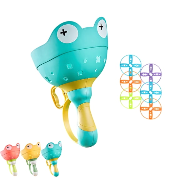 Flying Disc Launcher Toy, Manual Capture Catching Disk Game, Outdoor Toys for Kids Ages 4-8, Outside Yard and Lawn Family Games for Toddlers 3-5, Birthday Gifts for Girls and Boys