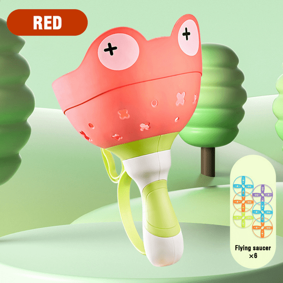 Flying Disc Launcher Toy for Kids, Launch and Catch Ball Game for Boys Girls Outdoor Activity & Christmas Birthday Gifts(Red)