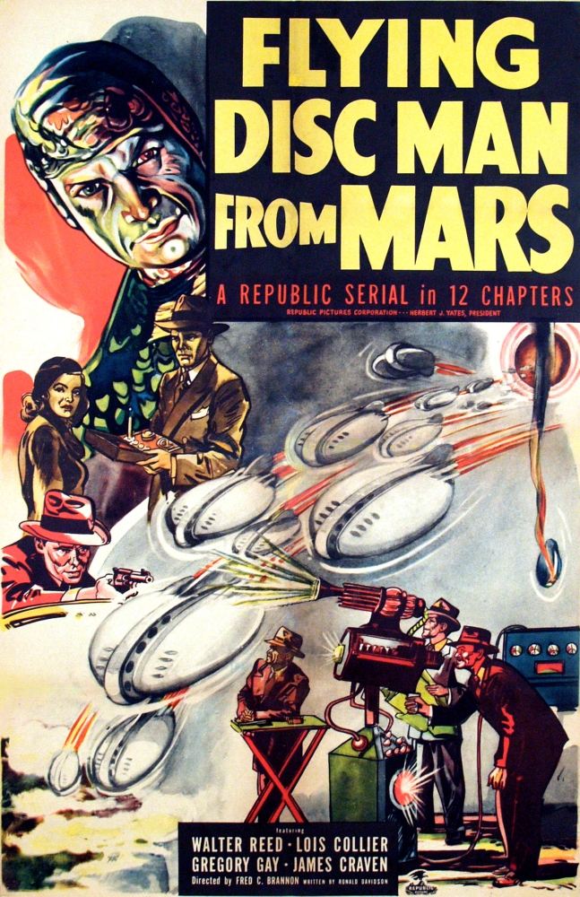 Flying Disc Man From Mars Canvas Art - (11 x 17)