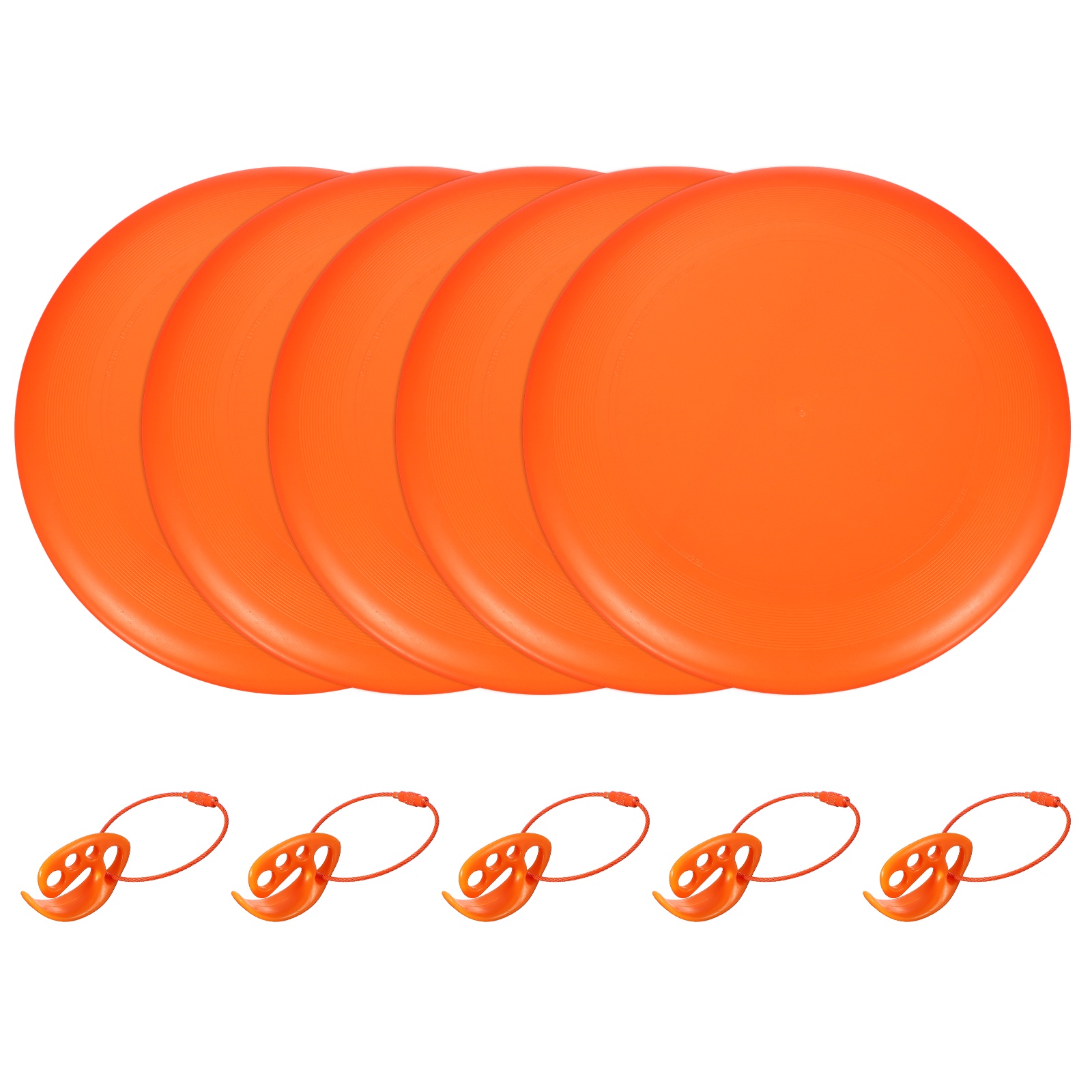 Flying Disc, Sports Flying Disc 10.7 inch & 175g & 5 Pack & Plastic & Orange with Carry Ring - Fitting for (Outdoor/Beach/Camping/Park/Pet/Pro/Beginners)