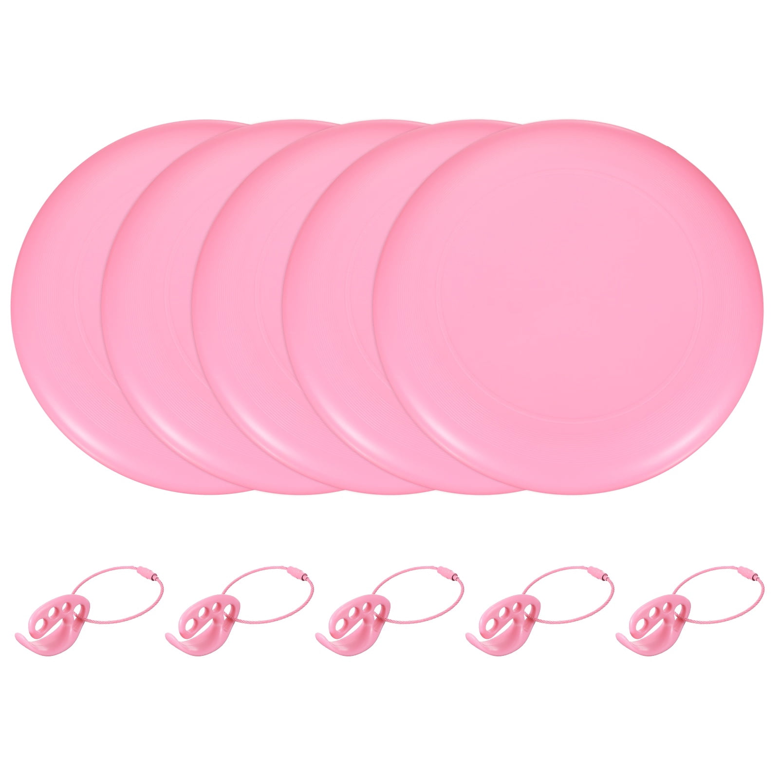 Flying Disc, Sports Flying Disc 10.7 inch & 175g & 5 Pack & Plastic & Pink with Carry Ring - Fitting for (Outdoor/Beach/Camping/Park/Pet/Pro/Beginners)